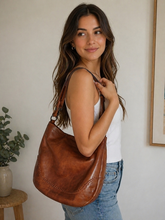 Frye Handbags - Frye Melissa Genuine Leather Slouchy Hobo Shoulder Bag